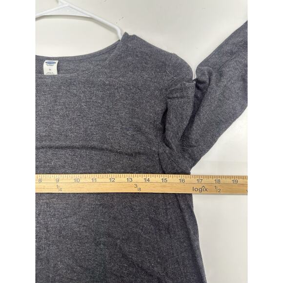 Old Navy Womens Dress Size Medium Plain Dark Gray Long Sleeve - Picture 6 of 9